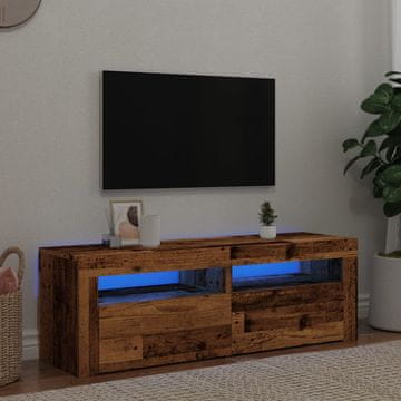 Vidaxl TV ormarić s LED rasvjetom, antikno drvo, 120x35x40 cm