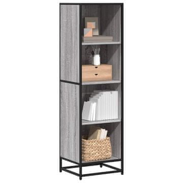 Vidaxl Polica za knjige, siva sonoma hrast, 40x35x139 cm
