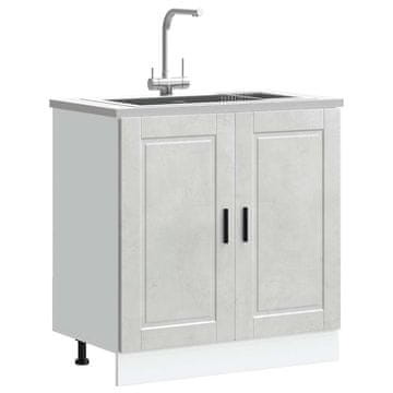 Vidaxl Ormarić za umivaonik Porto betonsko sivi 80x46x81,5 cm
