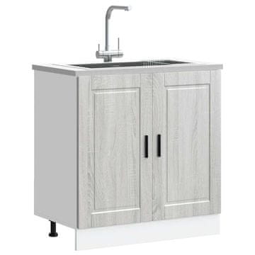 Vidaxl Ormarić za umivaonik Porto sivi hrast Sonoma 80x46x81,5 cm