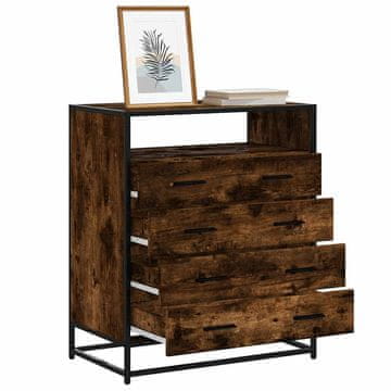 Vidaxl Komoda s ladicama, dimljeni hrast, 70x41x83,5 cm, materijal na bazi drva