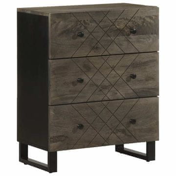 Vidaxl Ormarić crni 60x33x75 cm masivno drvo manga
