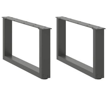 Vidaxl Noge za klub stolić, 2 kom, antracit, 70 x (30-31) cm, čelik