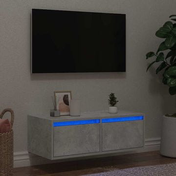 Vidaxl TV ormarić s LED rasvjetom, betonsko-sivi, 75x35,5x25 cm