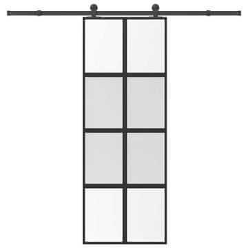 Vidaxl Klizna vrata s okovima od kaljenog stakla i aluminija