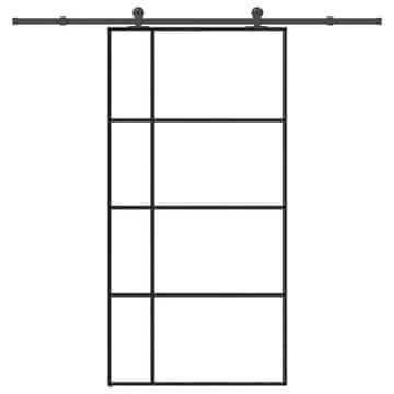 Vidaxl Klizna vrata s priborom, 102,5 x 205 cm, ESG i aluminij