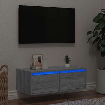 Vidaxl TV ormarić s LED rasvjetom, sivi hrast sonoma, 75x35,5x25 cm