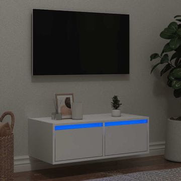 Vidaxl TV ormarić s LED rasvjetom bijeli 75x35,5x25 cm