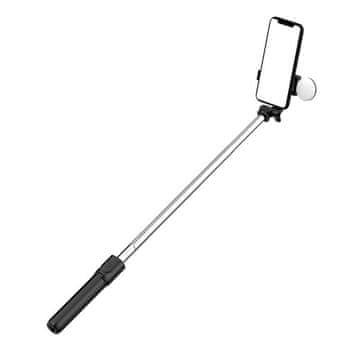 MG Telescopic Bluetooth selfie štap s LED svjetlom 1m, crno