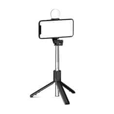 MG Telescopic Bluetooth selfie štap s LED svjetlom 1m, crno