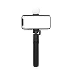 MG Telescopic Bluetooth selfie štap s LED svjetlom 1m, crno