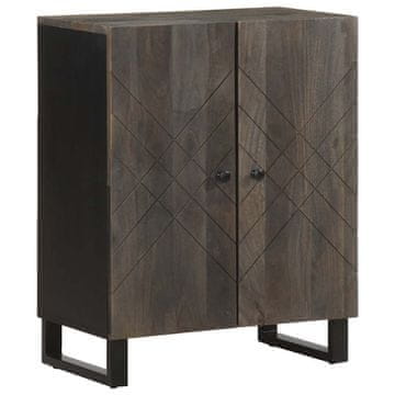 Vidaxl Ormarić crni 60x33x75 cm masivno drvo manga