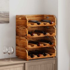 Vidaxl Set od 4 stalka za vino za 16 boca, mahagoni