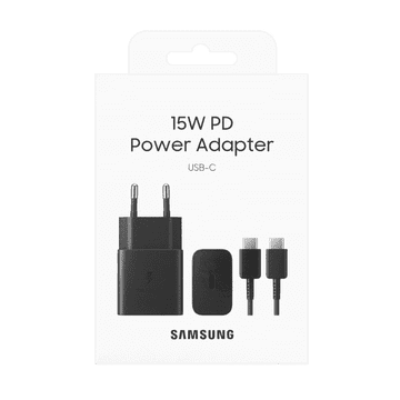 Samsung Kućni punjač Fast Charge EP-T1510XBE 15W PD + kabel EP-DA705BBE TYPE C crn - original