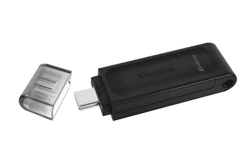 SanDisk Kingston USB ključ Type C (64GB) DT70 3.2 Gen1 s pokrovom