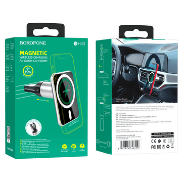 Borofone Avtonosilec BH43 (Fast Charge) 15W s Magsafe tehnologijom za bežično punjenje - srebrni