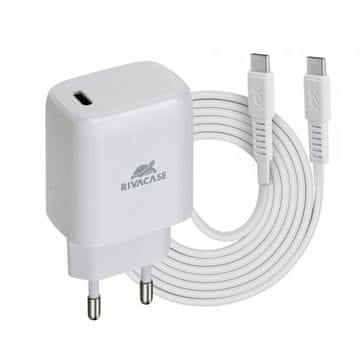 RivaCase Kućni punjač PS4191 WD4 Quick Charge 20W ulaz Type C s kablom Type C - Original (EU Blister) bijeli