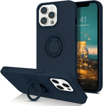Onasi Silikonska maskica Liquid Ring za iPhone 13 Pro Max - moder