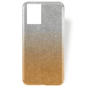 Onasi Silikonska maskica z bleščicama Bling 2v1 za Xiaomi Redmi Note 11 Pro Plus - srebrno zlat