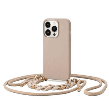 Onasi Tekuća silikonska maskica za iPhone 14 Pro Max - bijela s vrpcom i narukvicom