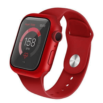 UNIQ Vodootporno staklo s kućištem, zaštita za Apple Watch 4 / 5 / 6 / SE 40 mm crveno