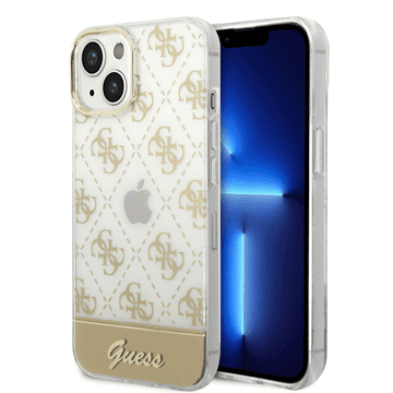 Guess GUHCP14SHG4MHG silikonska maskica za iPhone 14 6.1 - prozorna s zlatim potiskom