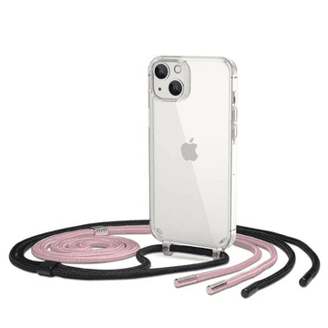 Onasi Prozirna maskica 1,8 mm silikonska maskica za iPhone 14 6.1 - s ljubičastom i crnom vrpcom