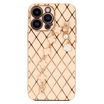 Onasi Glamur silikonska maskica z zapestnicom za iPhone 13 6.1 - roza