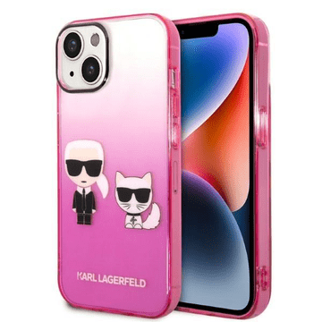 Karl Lagerfeld Originalna maskica za iPhone 14 Plus - Full Bodies - Gradient roza zaštita - KLHCP14MTGKCP