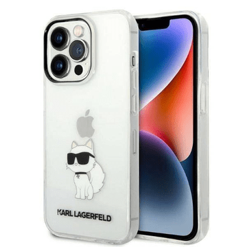 Karl Lagerfeld Originalna maskica za iPhone 14 Pro Max - IML NFT Choupette - prozirna silikonska zaštita - KLHCP14XHNCHTCT