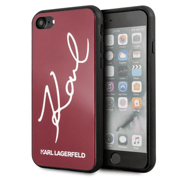 Karl Lagerfeld Originalna maskica iPhone 7, 8, SE 2020 - Glitter Script - prozorna zaštita za telefon - KLHCI8DLKSRE