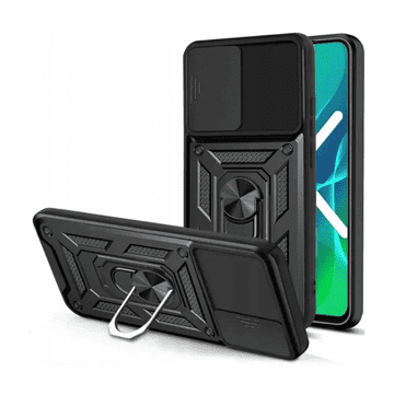 Onasi Silikonska maskica Armor Ring z zaštitom kamere za Xiaomi Redmi 12C - crna