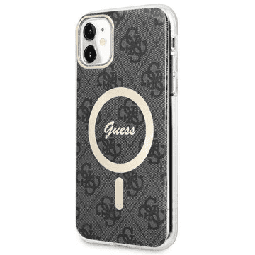 Guess Originalni ovitek GUHMN61H4STK s MagSafe za iPhone 11 / iPhone XR - crn