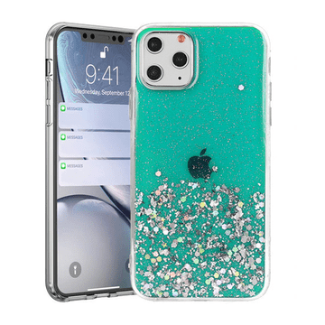 Onasi Silikonska maskica s šljokicama SPARKLE za Samsung Galaxy A14 - zelena