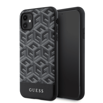Guess Originalni ovitek G-Cube GUHMN61HGCFSEK s MagSafe za iPhone 11 - crn