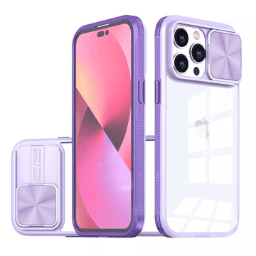 Onasi Lens Cover silikonska maskica za zaštitu za iPhone 15 Pro - prozorno/vijola