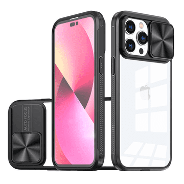 Onasi Lens Cover Silikonska maskica za iPhone 15 - prozorno/črn