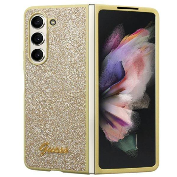 Guess GUHCZFD5HGGSHD silikonska maskica za Samsung Galaxy Z Fold 5 F946 - zlatna s bleščićima