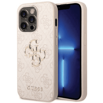 Guess GUHCP15L4GMGPI silikonska maskica za iPhone 15 Pro - roza s zlatnim logom
