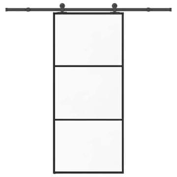 Vidaxl Klizna vrata s okovima, 90x205 cm, ESG staklo i aluminij