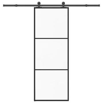 Vidaxl Klizna vrata s priborom 76 x 205 cm od ESG stakla i aluminija