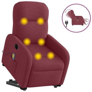 Vidaxl Električna masažna fotelja s podizanjem, crvena