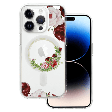 Onasi Prozirna maskica Elite s MagSafe za iPhone 15 - crvena