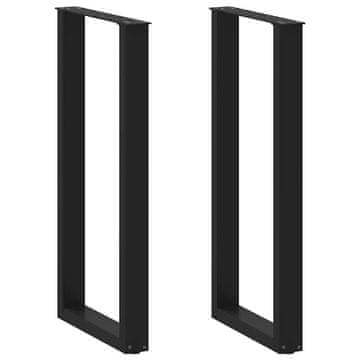 Vidaxl Noge za klub stolić, 2 kom, crne, 50 x (100-101) cm, čelik