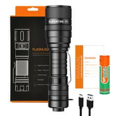 Superfire F5 LED baterijska svjetiljka 1100lm, crno