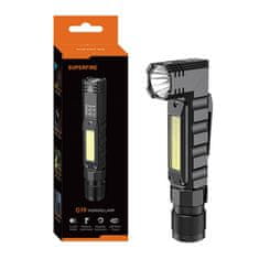 Superfire G19 baterijska svjetiljka USB 200lm, crno