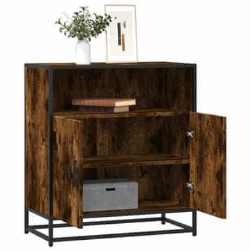Vidaxl Komoda s ladicama, dimljeni hrast, 68x35x76 cm, materijal na bazi drva