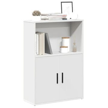Vidaxl Polica za knjige, bijela, 60x24x85 cm, materijal na bazi drva