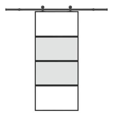 Vidaxl Klizna vrata s okovima od kaljenog stakla i aluminija