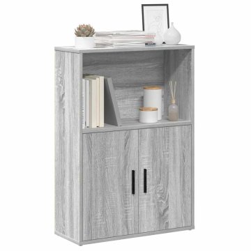 Vidaxl Polica za knjige, siva sonoma hrast, 60x24x85 cm